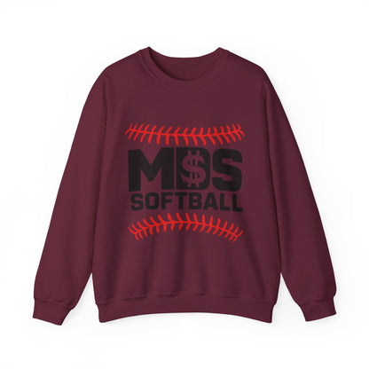 Softball Money Crewneck Sweatshirt, Unisex Sports Pullover, Perfect Gift for Softball Players, Casual Sportswear, Ideal for Team Events