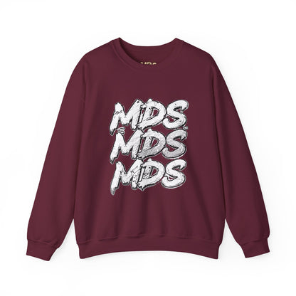 All white out MDS unisex crew neck sweatshirt