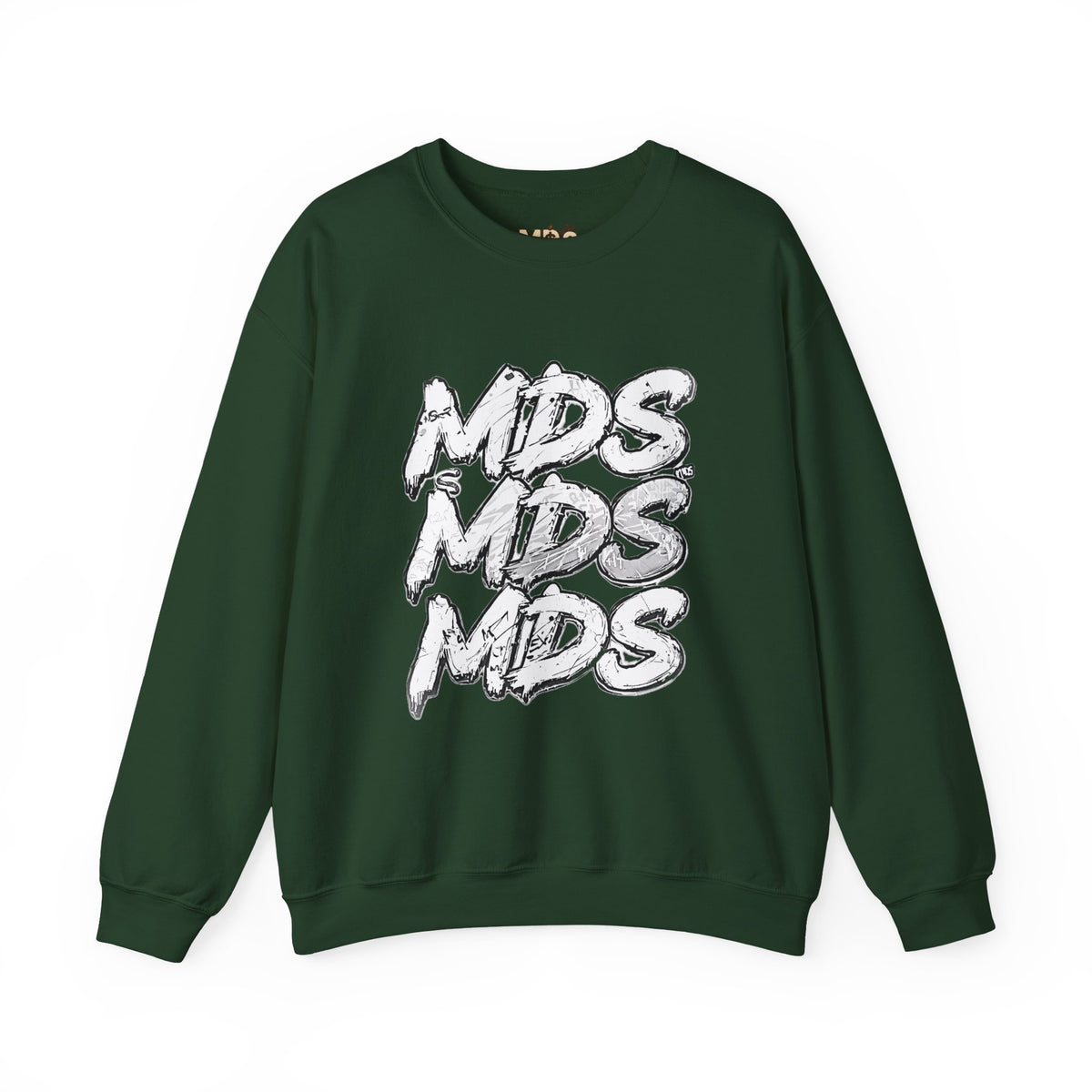 All white out MDS unisex crew neck sweatshirt
