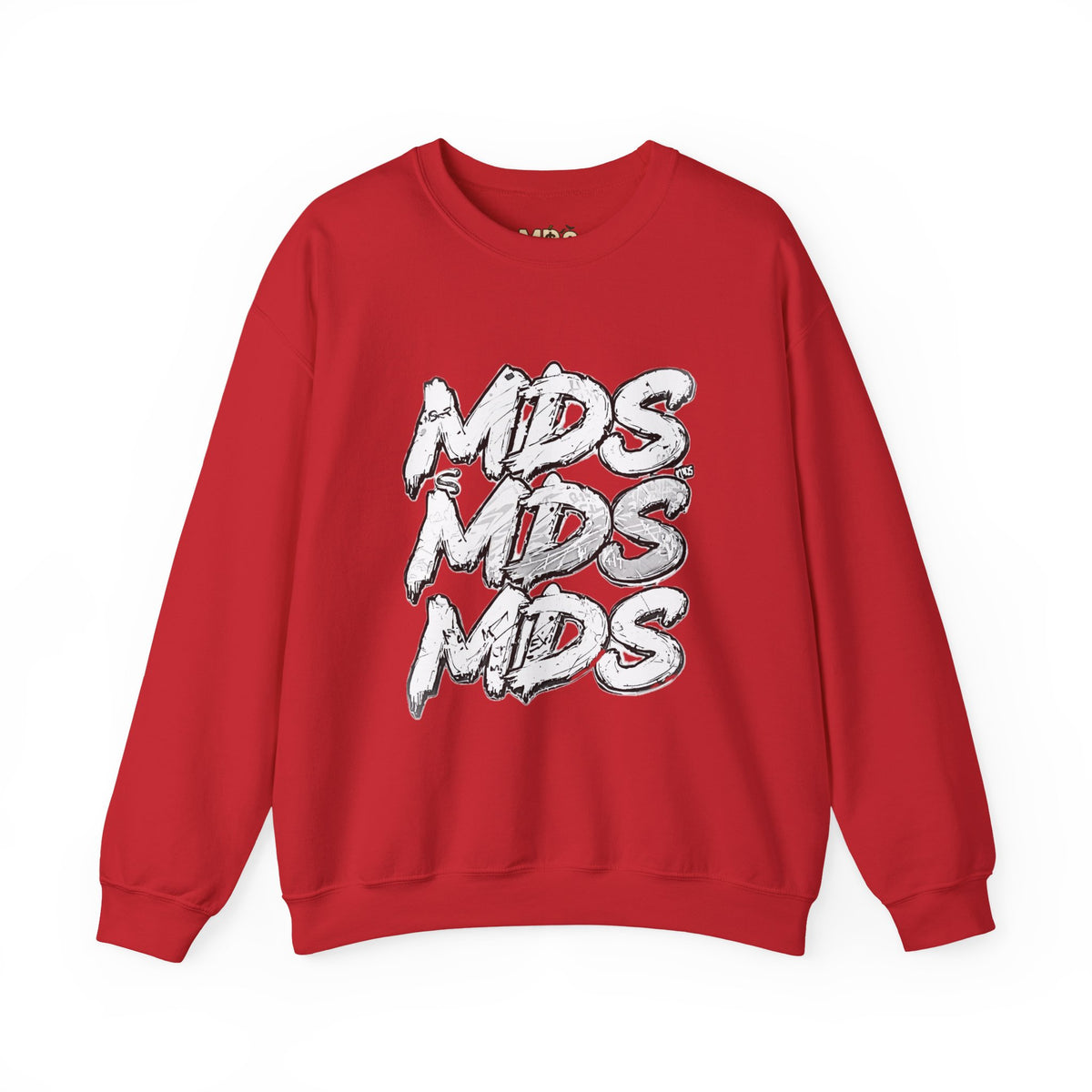 All white out MDS unisex crew neck sweatshirt
