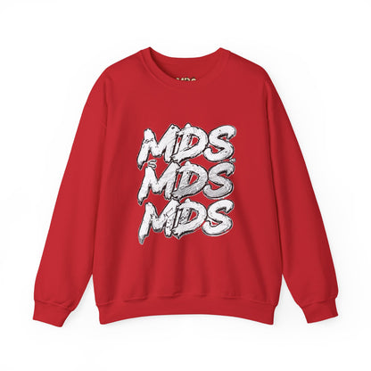 All white out MDS unisex crew neck sweatshirt