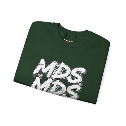 All white out MDS unisex crew neck sweatshirt
