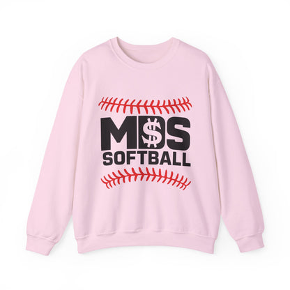 Softball Money Crewneck Sweatshirt, Unisex Sports Pullover, Perfect Gift for Softball Players, Casual Sportswear, Ideal for Team Events