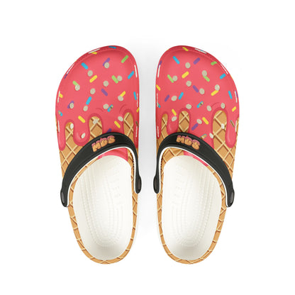 Clogs Strawberry drip ice cream with matching MDS
