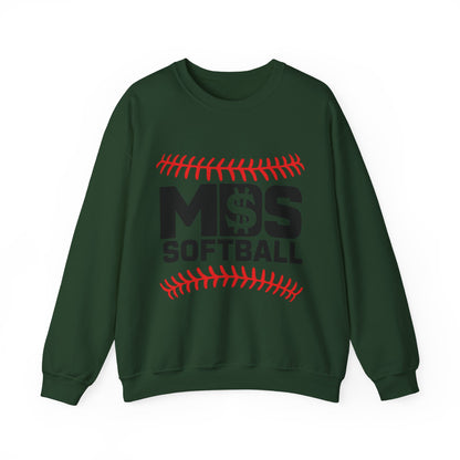 Softball Money Crewneck Sweatshirt, Unisex Sports Pullover, Perfect Gift for Softball Players, Casual Sportswear, Ideal for Team Events