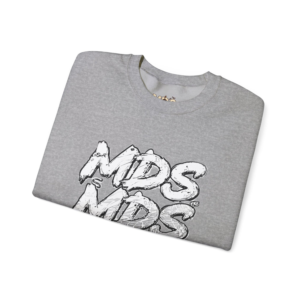 All white out MDS unisex crew neck sweatshirt