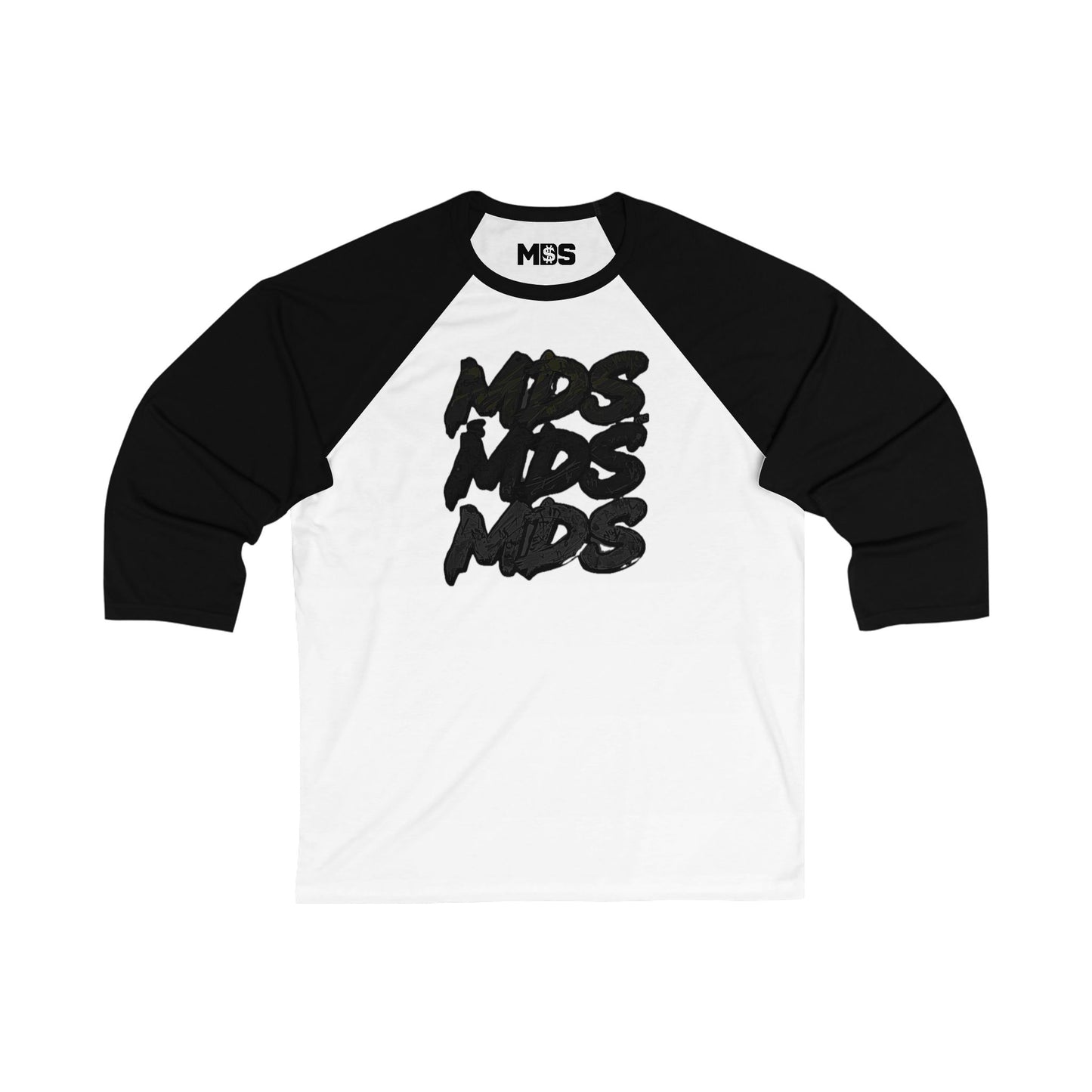 3/4 baseball tee with Tri MDS and MDS label