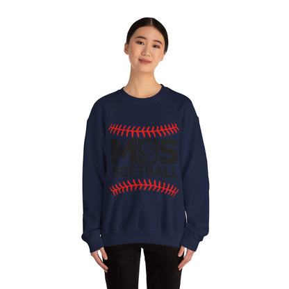 Softball Money Crewneck Sweatshirt, Unisex Sports Pullover, Perfect Gift for Softball Players, Casual Sportswear, Ideal for Team Events