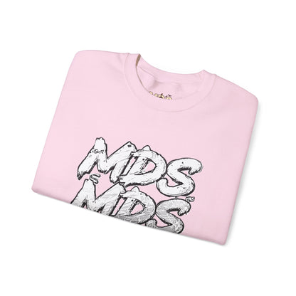 All white out MDS unisex crew neck sweatshirt