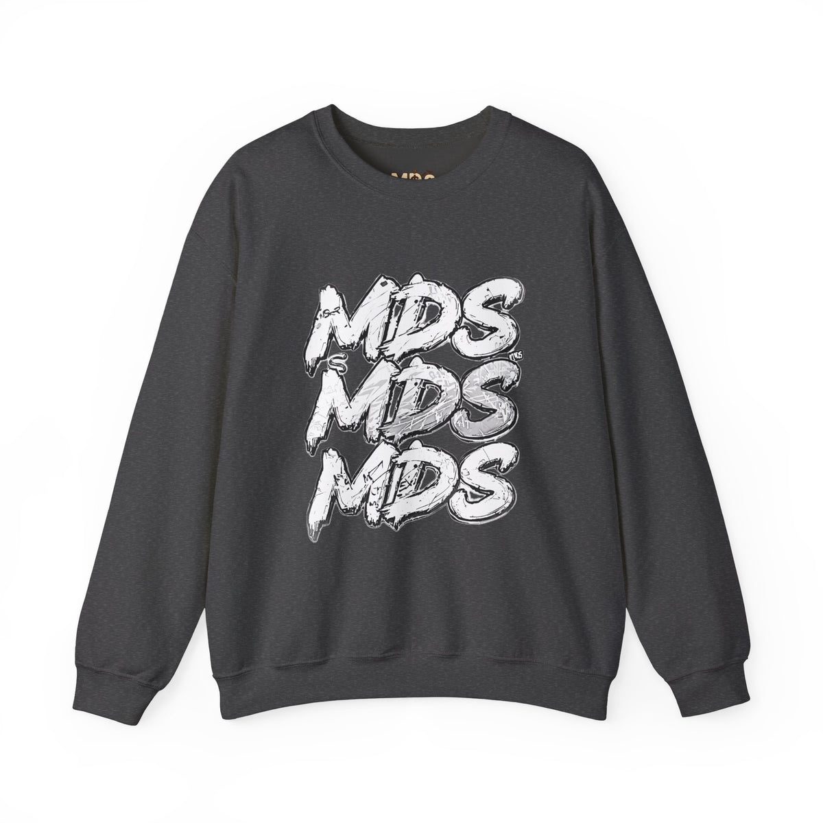 All white out MDS unisex crew neck sweatshirt