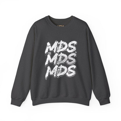 All white out MDS unisex crew neck sweatshirt