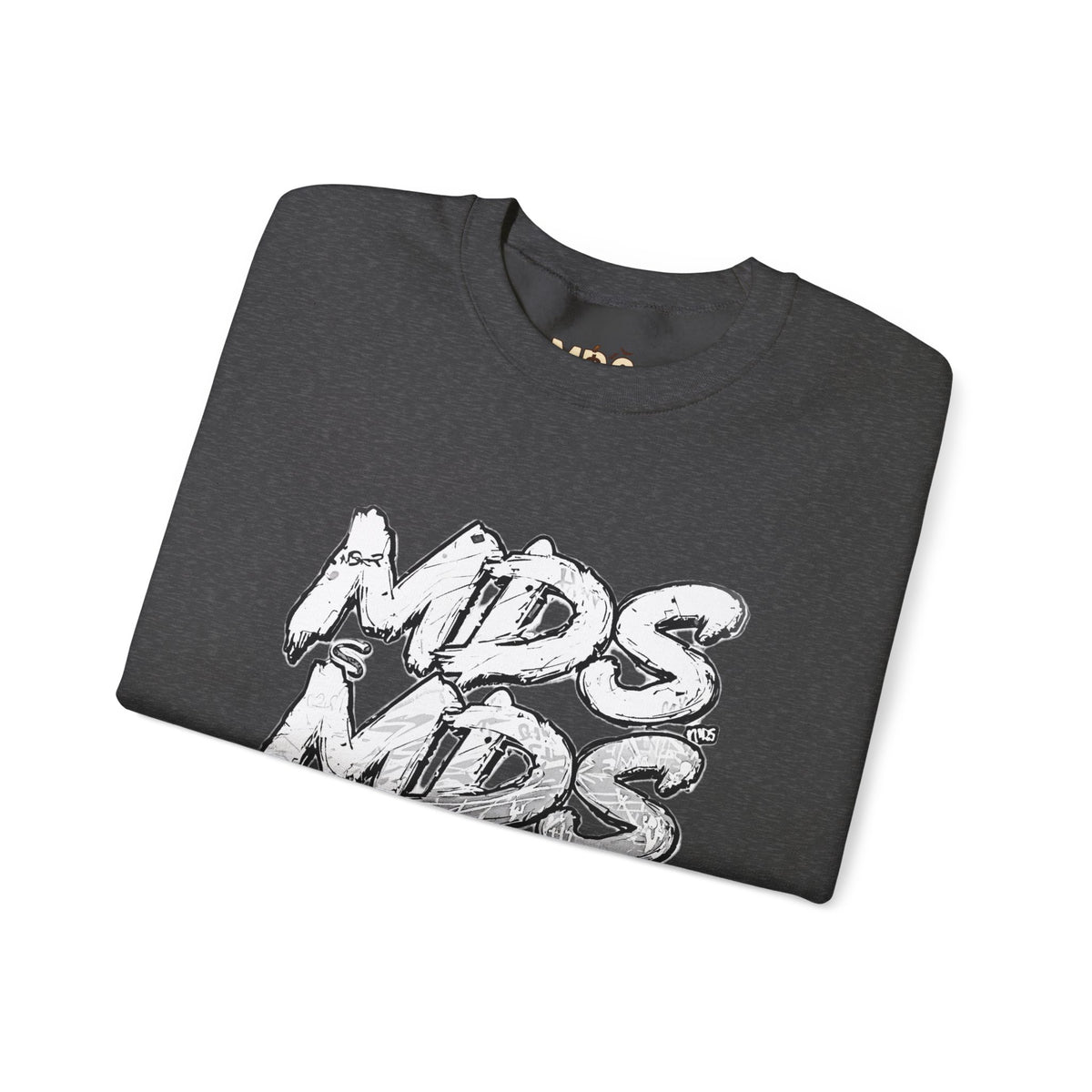 All white out MDS unisex crew neck sweatshirt