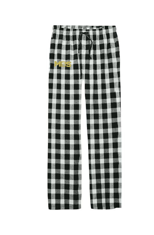 Mens Flannel Plaid pajama pant with goldMDS