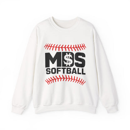 Softball Money Crewneck Sweatshirt, Unisex Sports Pullover, Perfect Gift for Softball Players, Casual Sportswear, Ideal for Team Events