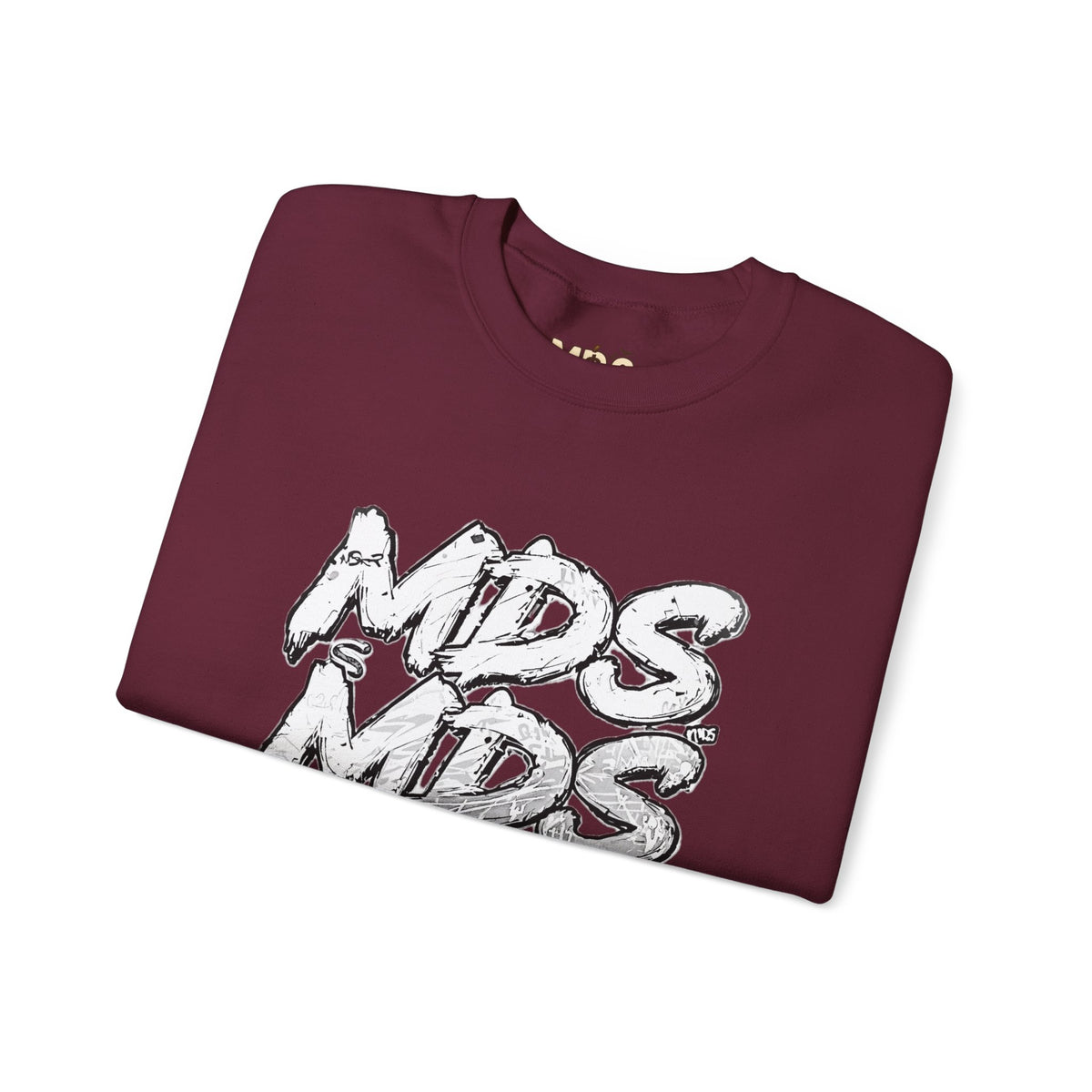 All white out MDS unisex crew neck sweatshirt