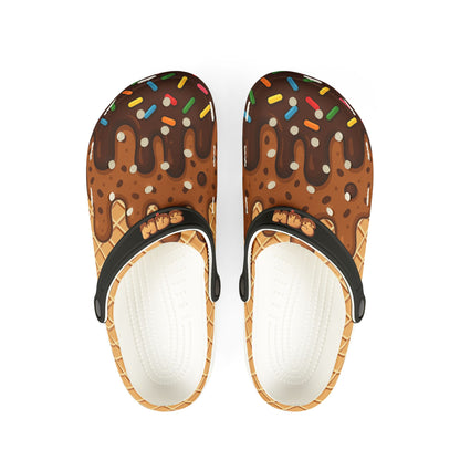 Clogs with Drip Ice Cream Chocolate brownie and matching MDS