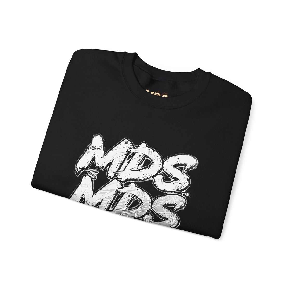 All white out MDS unisex crew neck sweatshirt