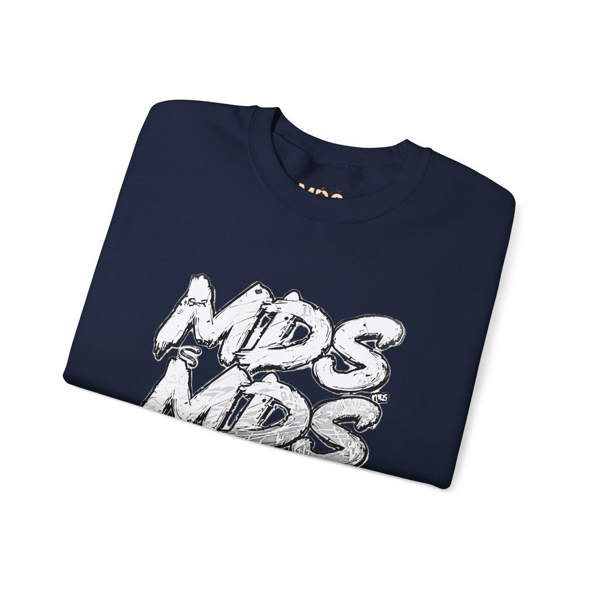 All white out MDS unisex crew neck sweatshirt