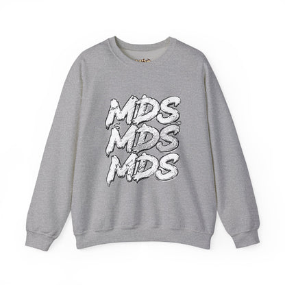 All white out MDS unisex crew neck sweatshirt