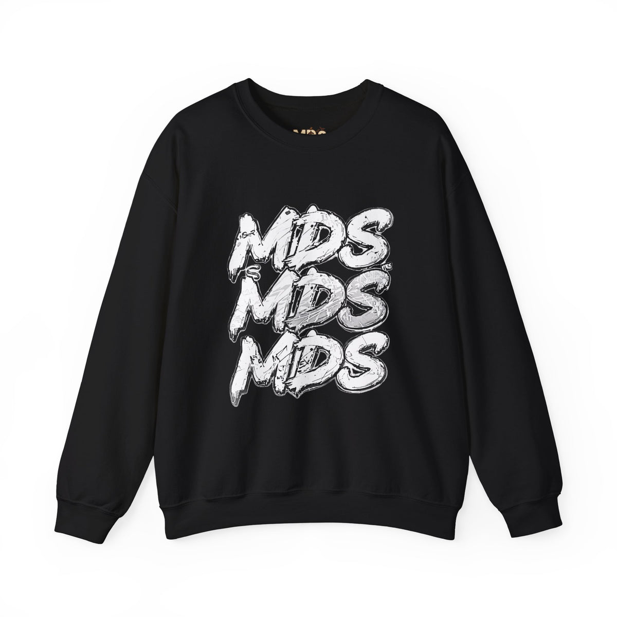 All white out MDS unisex crew neck sweatshirt