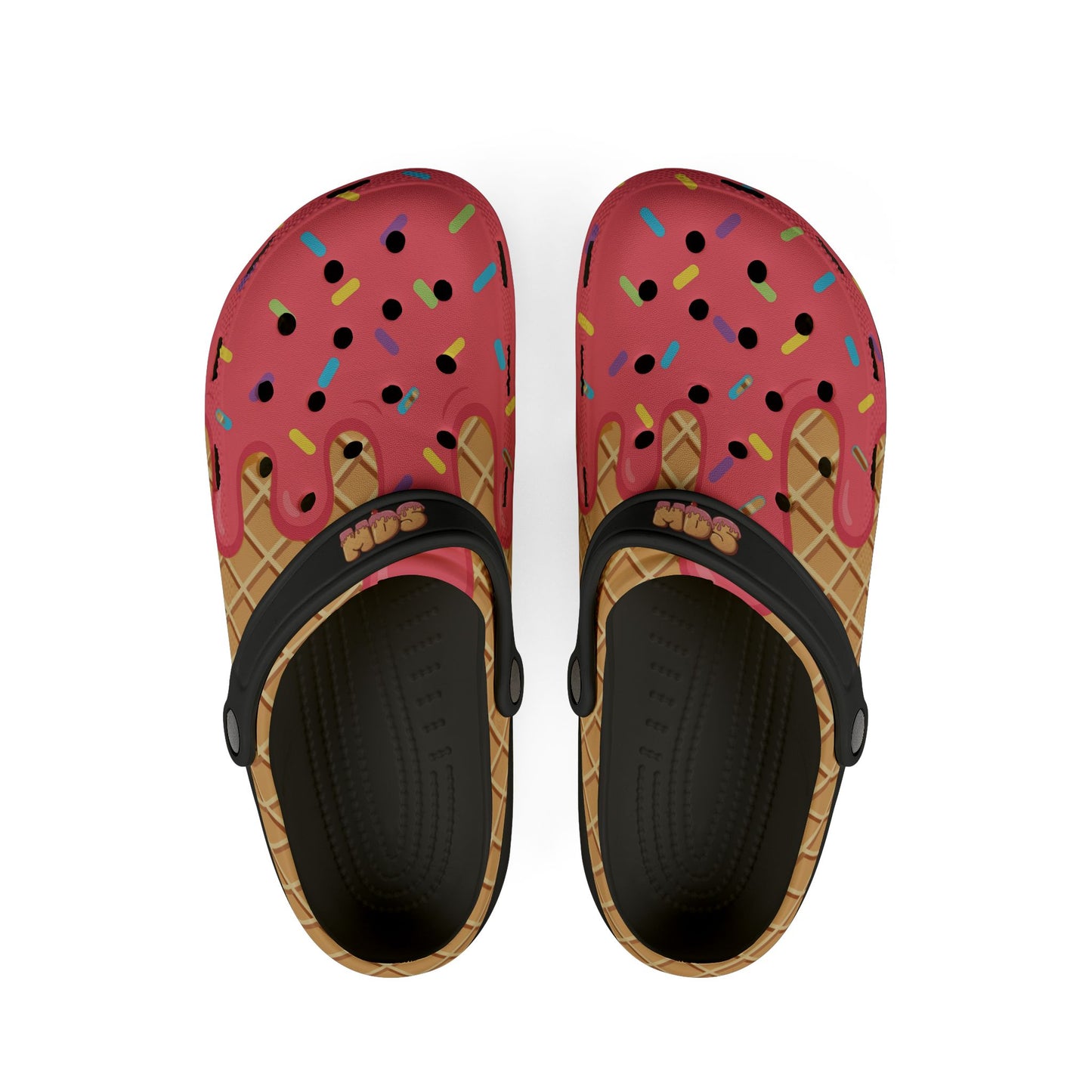 Clogs Strawberry drip ice cream with matching MDS