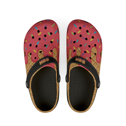 Clogs Strawberry drip ice cream with matching MDS