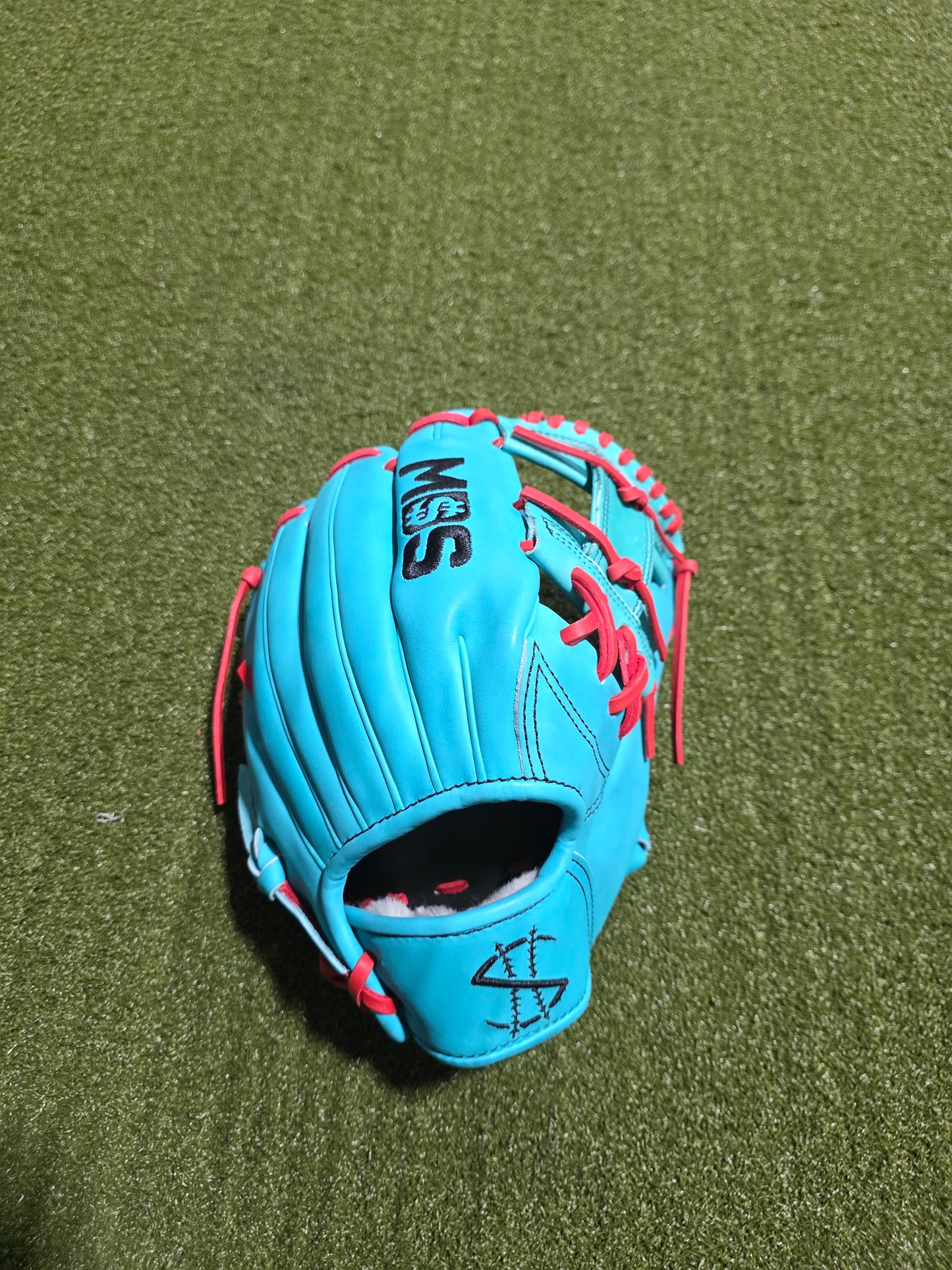 Infielder Glove Teal and red (under the sea)