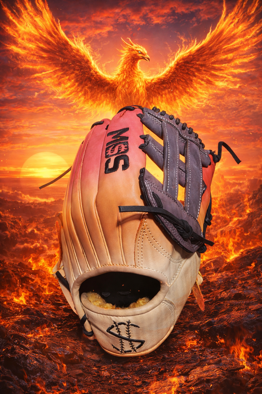Outfielder Glove Hand Dyed Phoenix LHT