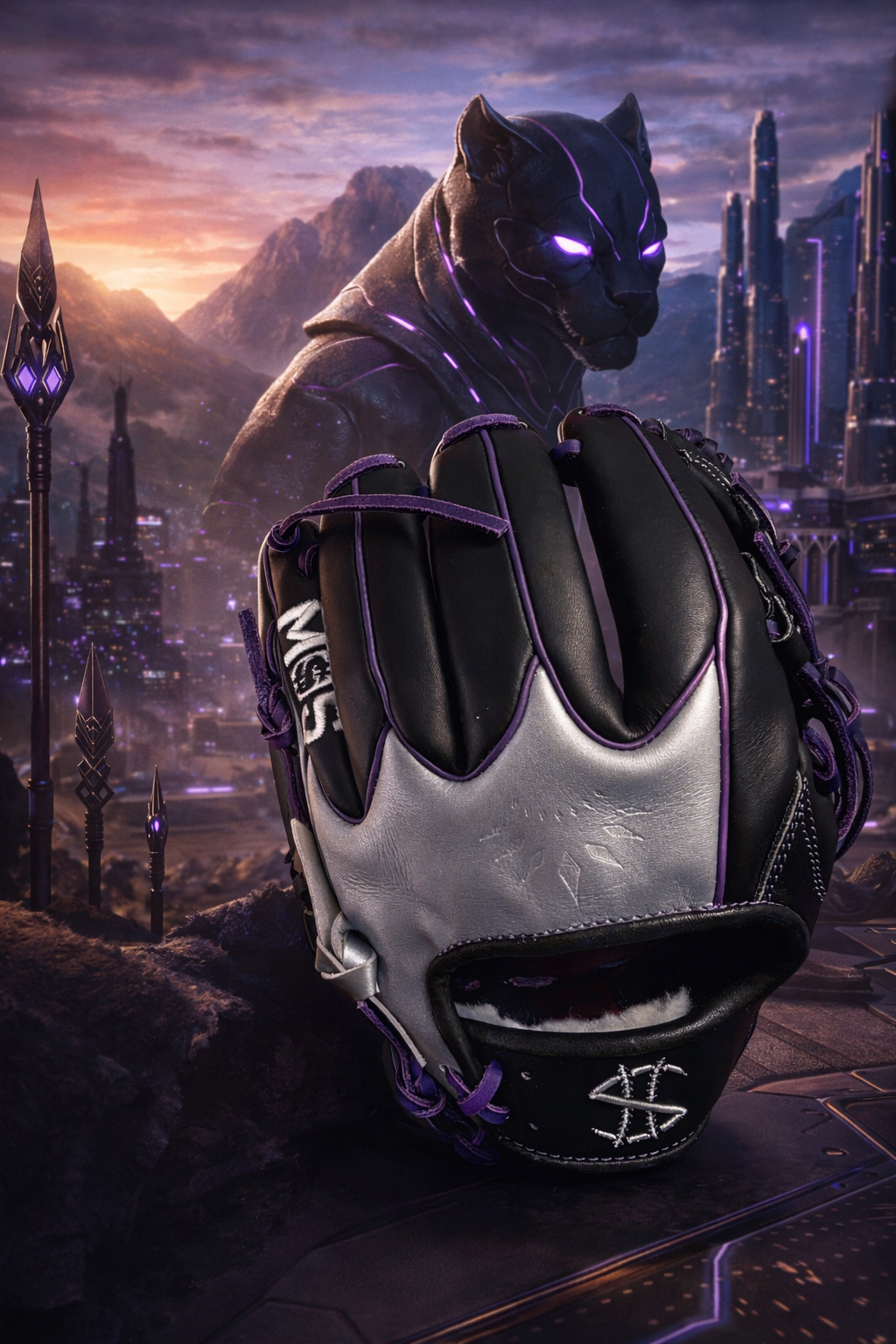 Infielder Glove Black Panther inspired